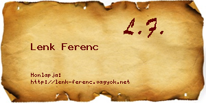 Lenk Ferenc névjegykártya